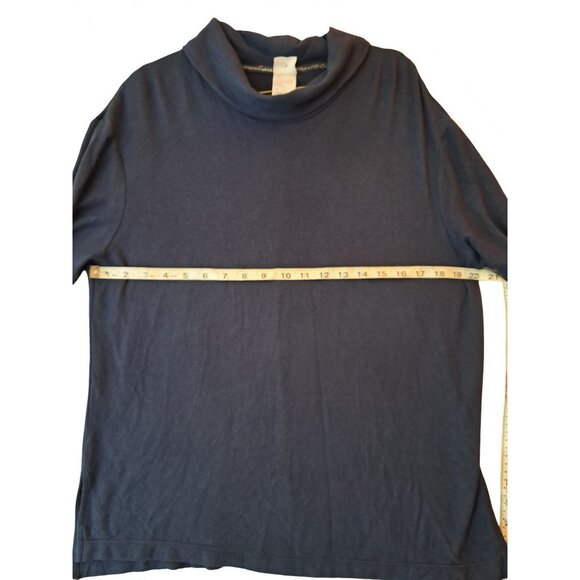 Stars Above Women's Cozy Knit Navy Blue Turtleneck Loungewear Sweater - Size Med - Picture 7 of 10